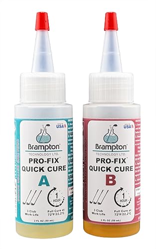 Brampton PRO-FIX Quick Cure Golf Epoxy, 5-Min Work Life, 1 Hour Full Cure, Extra Strength, Impact Resistant, 2-Part Epoxy Glue Kit for Golf Clubs, Shafts, Heads, Drivers, Putters, Easy 1:1 Mix, 4 oz