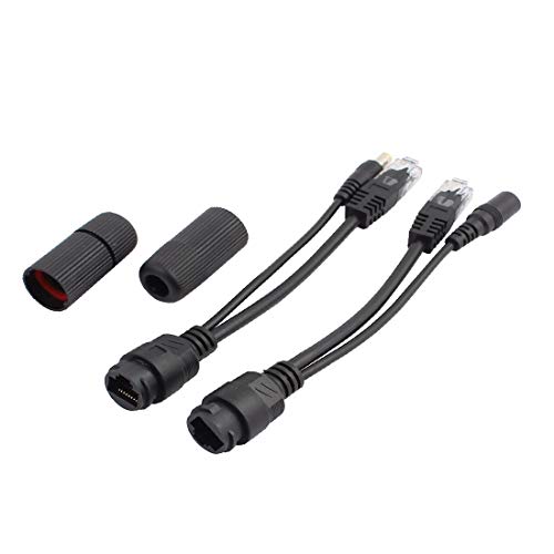 New Lon0167 1Pair DC12V Adaptador POE Impermeable Kit Inyector + Splitter con Cable miniatura 1