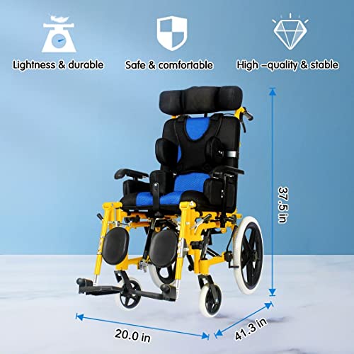 Cerebral Palsy Wheelchair for Children,Adjustable Headrest/Sitting