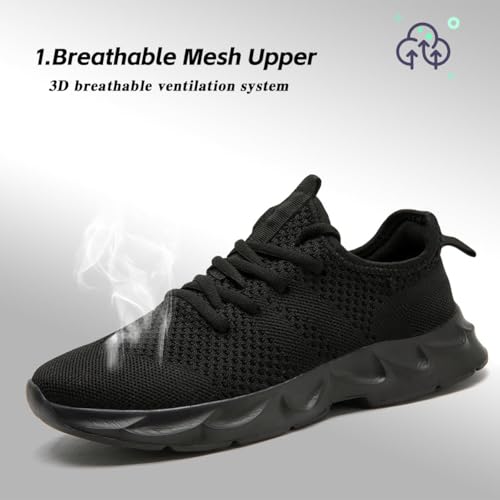 Mens Running Shoes Sneakers Tennis Non Slip Walking Gym Workout Athletic Slip On Casual Lightweight Breathable Mesh Fashion2