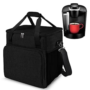 BAGLHER ?Portable Storage Bag, Suitable for Coffee Machines and Other Accessories, Waterproof Travel Carrying Case, Dustproof Tote Bag with Shoulder Strap.Black