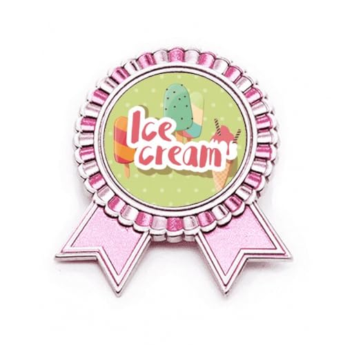 Broche glace verte et rose en métal taille M à offrir pour un anniversaire
