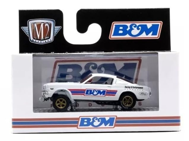 M2 Machines 1:64 Auto-Thentics White B&M Mustang Gasser miniatura 1