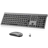 EasyTyping Rechargeable Wireless Keyboard and Mouse - Type with Ease & Double Your Efficiency - High-end Laptop Keyboard Technology -Full Size & Noiseless Design, say goodbye to typing troubles