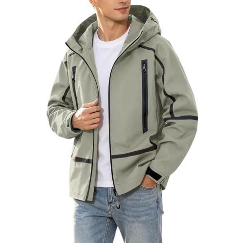 Light Jacket Men,Men'S Windproof Outdoor Jacket With Protective Water Finish Versatile Casual Fleece Lined Windbreaker For Daily Wear