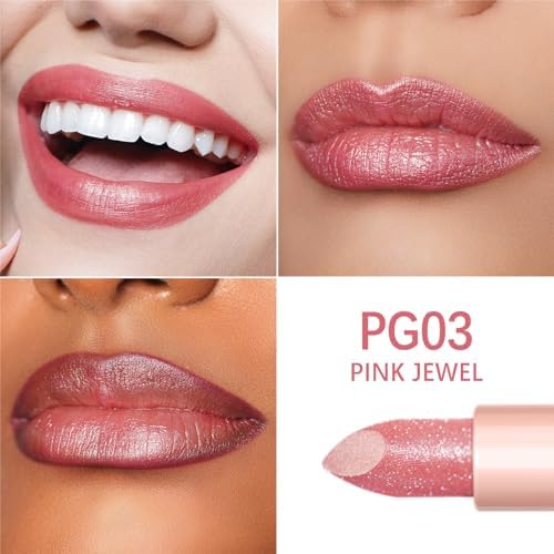 OULAC Pomadka nawilżająca do ust, różowa, połyskująca powierzchnia, kremowa tekstura, pielęgnacja ust, nawilżające usta, wegańska (03) Pink Jewel