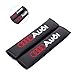 Amooca Carbon Fiber Seat Belt Cover Shoulder Pad for Audi (Red Lettering)