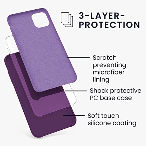 Image of VONZEE Liquid Silicone Soft Back Cover for iPhone 11 Case, Shockproof Slim Camera & Full Body Protection Non Yellowing Cover with Microfiber Lining & Logo Cut (6.1 Inch) -Grape Purple