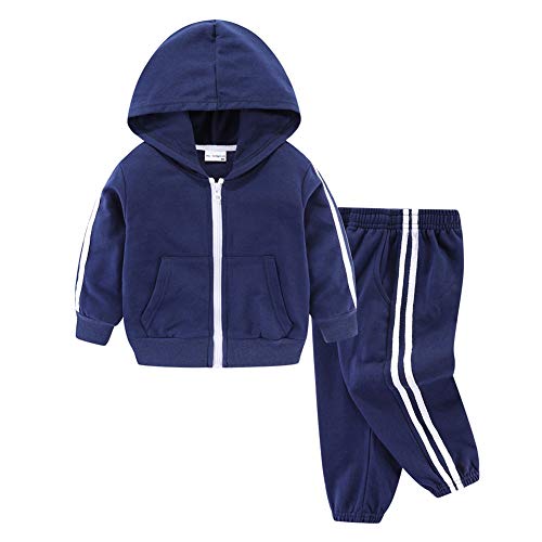Mud Kingdom Niñito Outfits Conjunto Chaqueta Capucha y Jogger Azul Marino 6 Años Cover