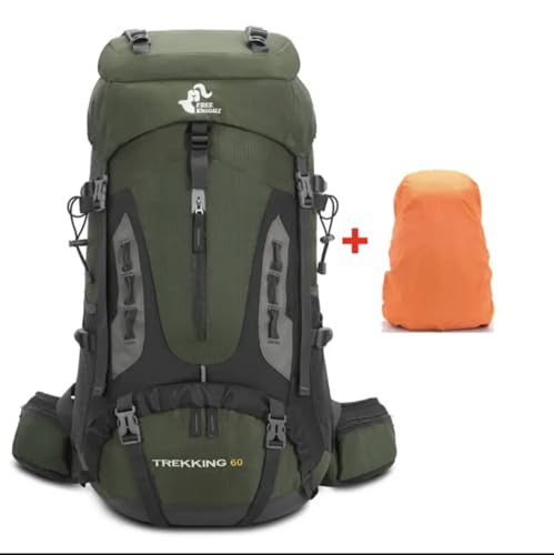 Mochila Trilha Camping Caminhada Viagem Montanhismo Trecking Masculina Feminina 60L (Verde)