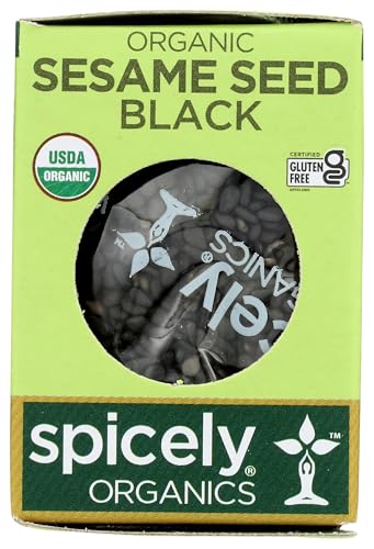 Spicely Organic Sesame Seeds Black Whole 0.45 Ounce ecoBox Certified Gluten Free