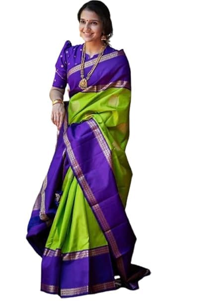 GenericSulakshmi Presents Women's Kanjivaram Banarasi Soft Lichi Silk Traditional Saree With Attach Un-stitched Blouse Piece