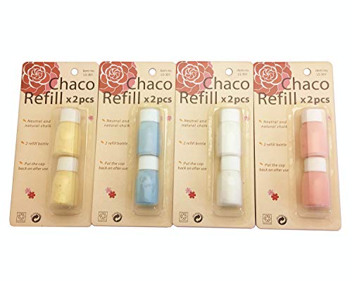 YEQIN Chaco Refill Line Fabric Marker, Chalk Wheel Refill, Package of 2pc (Style2 Refill - Blue) - Thumbnail 2