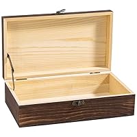Unfinished Wood Box With Hinged Lid – DIY Craft Storage, Jewelry Box, Or Keepsake Organizer - View #5