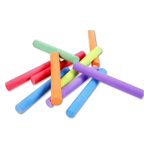 PARENCE.- Set mit 12 farbigen Kreiden/Tafelzeichnung/Weiß, Rot, Blau, Grün, Orange, Gelb (x2) - 8cm