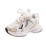 Scarpe da tennis unisex per bambini, alla moda, comode, alla moda, sportive, da corsa, antiscivolo, resistenti all'usura, bianco, 24 EU