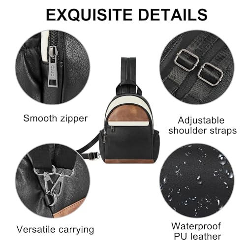 Image of CLUCI Sling Bag for Women Leather Women's Backpack Small Convertible Backpack Purse Crossbody Bag for Travel