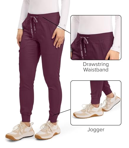 image for Med Couture Scrub Pants for Women Cargo Jogger Bottoms with 5 Pockets,