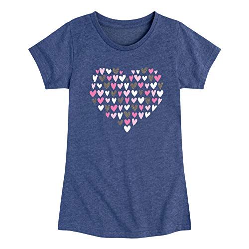 Instant Message - Heart Filled Silhouette Sparkle - Toddler and Youth Girl's Short Sleeve T-Shirt