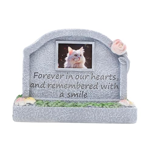 QUXVUIS Monument commémoratif pour Animaux de Compagnie, stèle funéraire en résine pour Chat, pour Porche extérieur, en Forme de cœur d'ange, Gris, Manquer