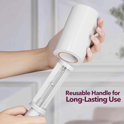 Image of Lint Rollers for Pet Hair Extra Sticky, 550 Sheets Mega Value Set Lint Roller with 2 Upgraded Handles, 5 Rollers Portable Pet Lint Remover for Clothes, Furniture, Carpet, Dog & Cat Hair Removal