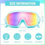 Gogle do nurkowania dla dzieci, HD okulary do pływania z zatyczkami do uszu i regulowanym paskiem na głowę, okulary do pływania szerokokątne, ochrona przed zaparowaniem, ochrona przed promieniowaniem