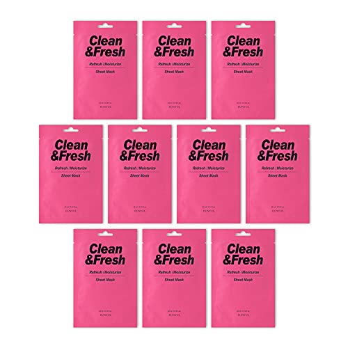 [PACK OF 10] EUNYUL Clean & Fresh Refresh / Moisturize Sheet Mask 22 ml / 0.74 fl.oz. Korean Sheet Mask Bundle Pack For All Skin Type Face Mask Pack