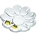 KADAX Plato para huevos de cristal, 21,5 cm de diámetro, práctico plato para huevos, hueveras, bandeja para huevos, bandeja para huevos, (forma de flor, transparente, 9 huevos)