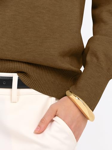 ANRABESS Women’s Fall Long Sleeve V Neck Light Sweaters,Caramel,XXL — view 6