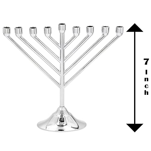 Hanukkah Menorah Rambam Design For Chanukah, Candles Sold Separately (Silvertone) #TOP2