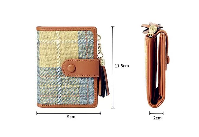Women's Small Wallet, Women's Wallet with Zip, Modern Design, Ideal for Cards, Cash, Coins and Keys, brown, XL, Casual4