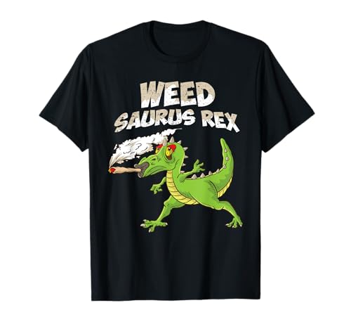 T-Rex Fuma Hierba THC Marihuana Dinosaurio Cannabis Kiffer Camiseta