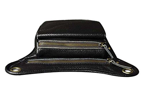 Genda 2Archer Fashion Leather Tactical Waist Pack Casual Travel Cycling Leg Bag (Black) #TOP6
