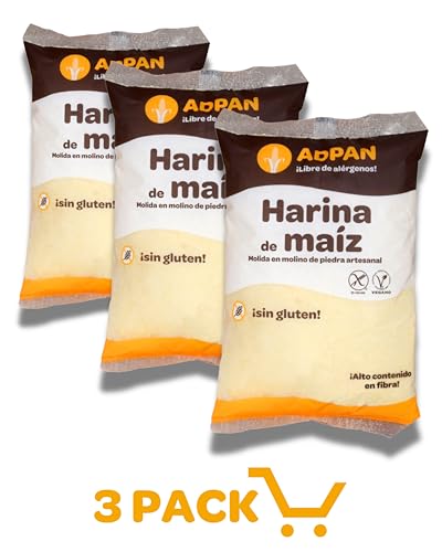 Miniatura 2 de Adpan Harina De Maíz Molida En Molino De Piedra. Sin Gluten Ni Alérgenos. Pack De 3 Bolsas De 1 Kilo.