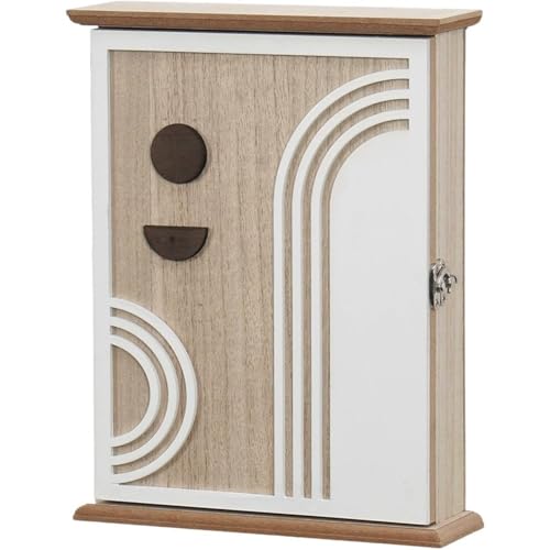Organizador decorativo de pared Hrippy con caja de llaves de madera para entrada 2