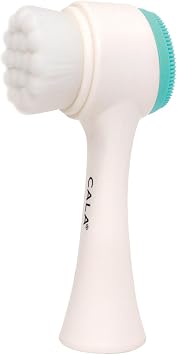 CALA Dual-Action Facial Cleansing Brush Mint, Superfine Soft Bristles Deep Clean Pores, Removes Oil, Dirt, Makeup + Sunscreen, Water-Resistant for Shower Use, All Skin Types