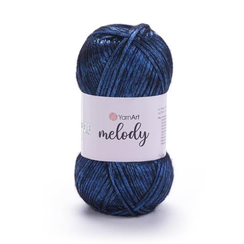 Image of YarnArt Melody Variegated Chainette - Metallic Sheen Fiber for Knitting, Crochet & Embroidery, 100g (3.5 oz) Skein, 230m (251 yd), Premium Blend of 70% Polyamide 21% Acrylic 9% Wool (900)