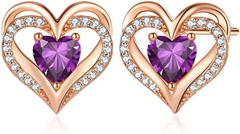 CDE Women Earrings 925 Sterling Silver Heart Stud Jewellery for Women Christmas Anniversary Birthday Jewelry Gifts for Her Women