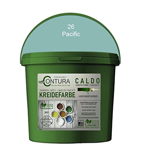 Contura BeGreen 1,5Kg. Kreidefarbe Shabby Chic Möbellack Lack Möbel Farbe Holzlack Natur (26 Pacific)