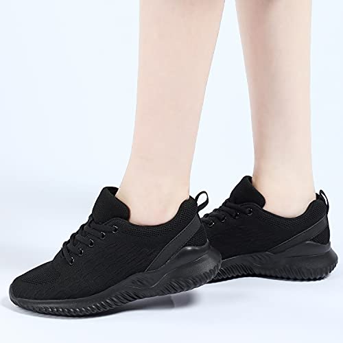 Uubaris Slip On Sneakers For Women-Fashion Sneakers Walking Shoes Non Slip Lightweight Breathable Mesh Running Shoes Comfortable Black Size 10 #TOP1