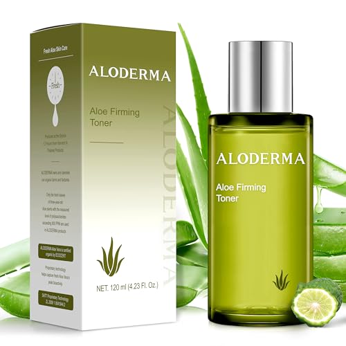 Aloderma Aloe Hydrating Facial Toner Made with 91% Organic Aloe Vera - Natural Pore Refining, Non-irritating, Alcohol-Free Moisturizing Toner for Face with Hyaluronic Acid for All Skin Types, 4.2oz