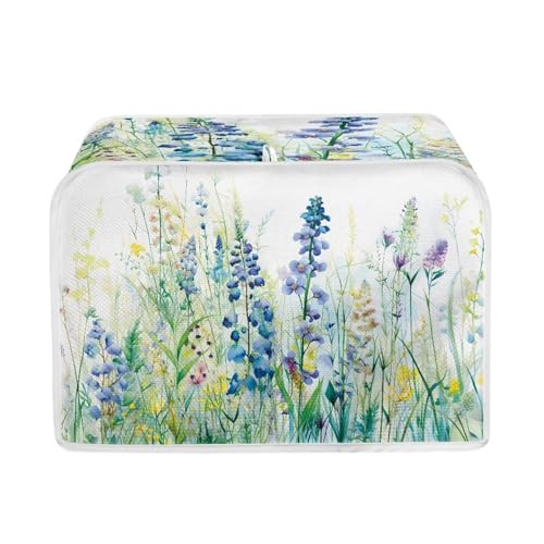 Snilety Green Leaf 4 Slice Toaster Cover for Kitchen Appliance,Bread Toaster Mat,Broiler Organizer Bag, Size M Toaster Dust Cover