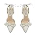 Winflag Pearl Wedding Shoes for Bride High Heel Bridal Shoes Closed Toe Wedding Heels-Ivory-8
