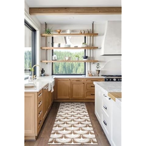 My Magic Carpet x Genevieve Gorder Washable Runner Rug - Non-Slip, Stain Resistant, Waterproof - 1 Piece Accent Living Room & Bedroom Area Rug - Pet & Kid Friendly (Flock Camel, 2.5x7ft) Cover