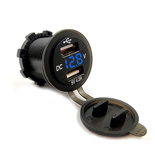 Cargador USB para motocicleta impermeable de 12V y 4.2A universal 2