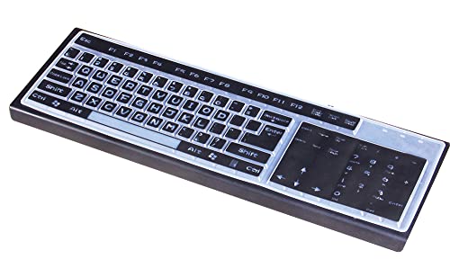 Silicone Keyboard Cover Skin for Standard Size Computer/Desktop/PC with 104/107 Keys Keyboard, Universal Standard Keyboard Cover - Black