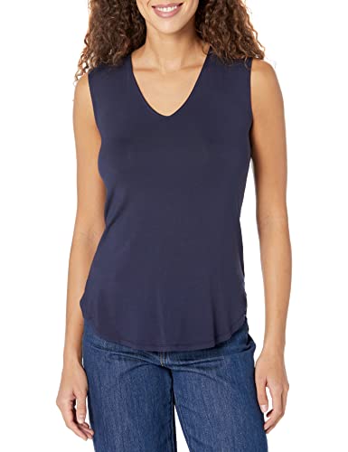 Amazon Essentials Women's Jersey Standard-Fit V-Neck Tank Top (Previously Daily Ritual), Pack Of 2, Navy, X-Small #TOP22
