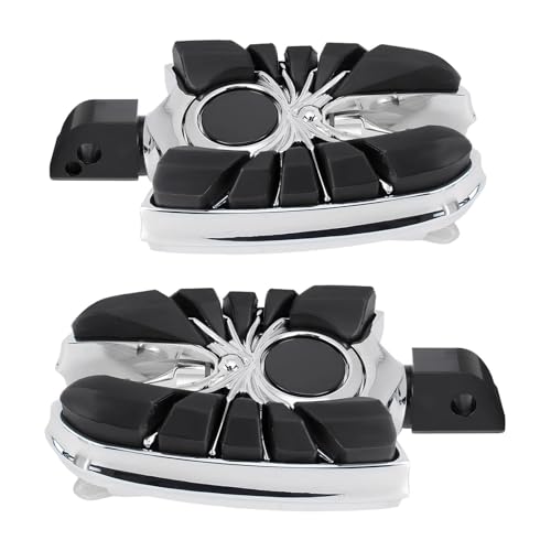 Repose-pieds passager anti-vibration noir chromé pour moto Harley Fat Bob