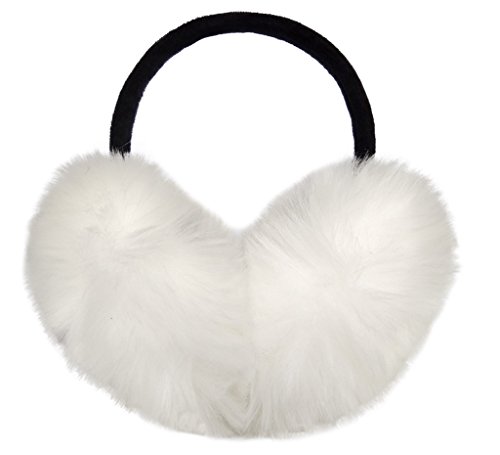 Lethmik Women's Faux Fur Foldable Big Earmuffs Winter Outdoor Ear Warmers White #TOP16