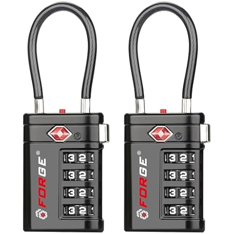 Forge TSA008 Zinc Alloy 4-Digit Luggage Locks Cover